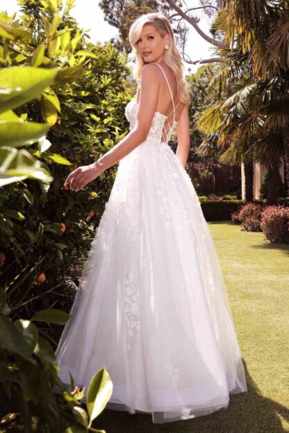 VLTY15-1 Vestido largo ampon novia bordado corset varillas