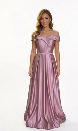 Off shoulder satin