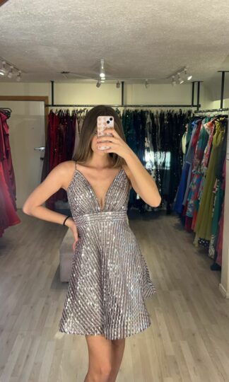 Vestido corto lentejuela tirantes ampon