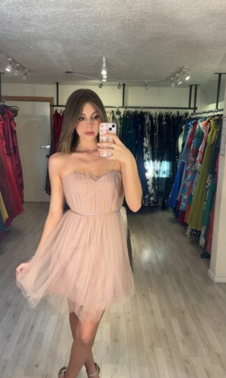 Strapless corset tul