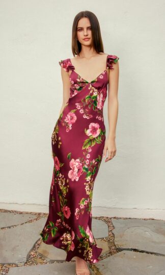 Satin print espalda columpio