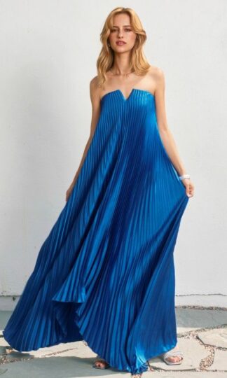 Satin plisado straple corte A