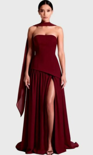 Strapless asimétrico corset con estola