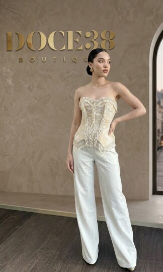 Conjunto corset de perlas y pantalón