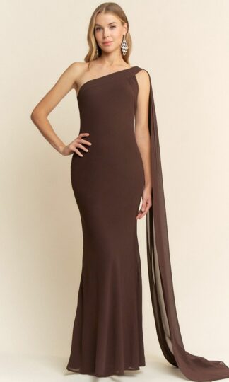 Chiffon asimétrico estola en hombro