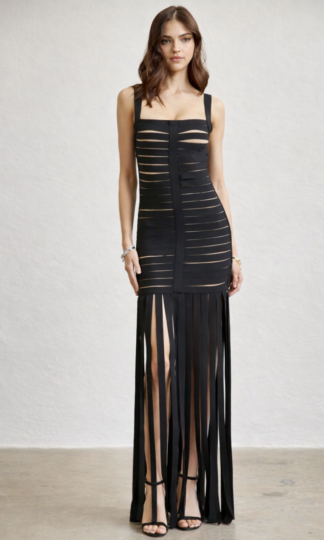 Vestido de tirantes con tiras elásticas