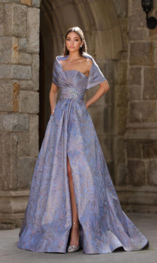 Tafeta brocado capa detalle cintura