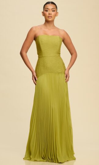 Strapless falda plisada