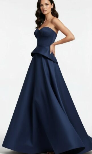 Strapless tafeta con copa corte A