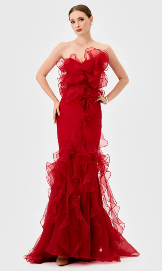 Strapless olanes de organza