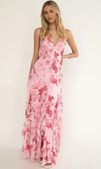 Escote V olanes tiras espalda