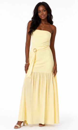 Strapless lycra con mesh detalle cintura