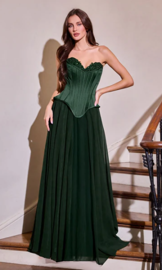 Strapless con estola corset varilla