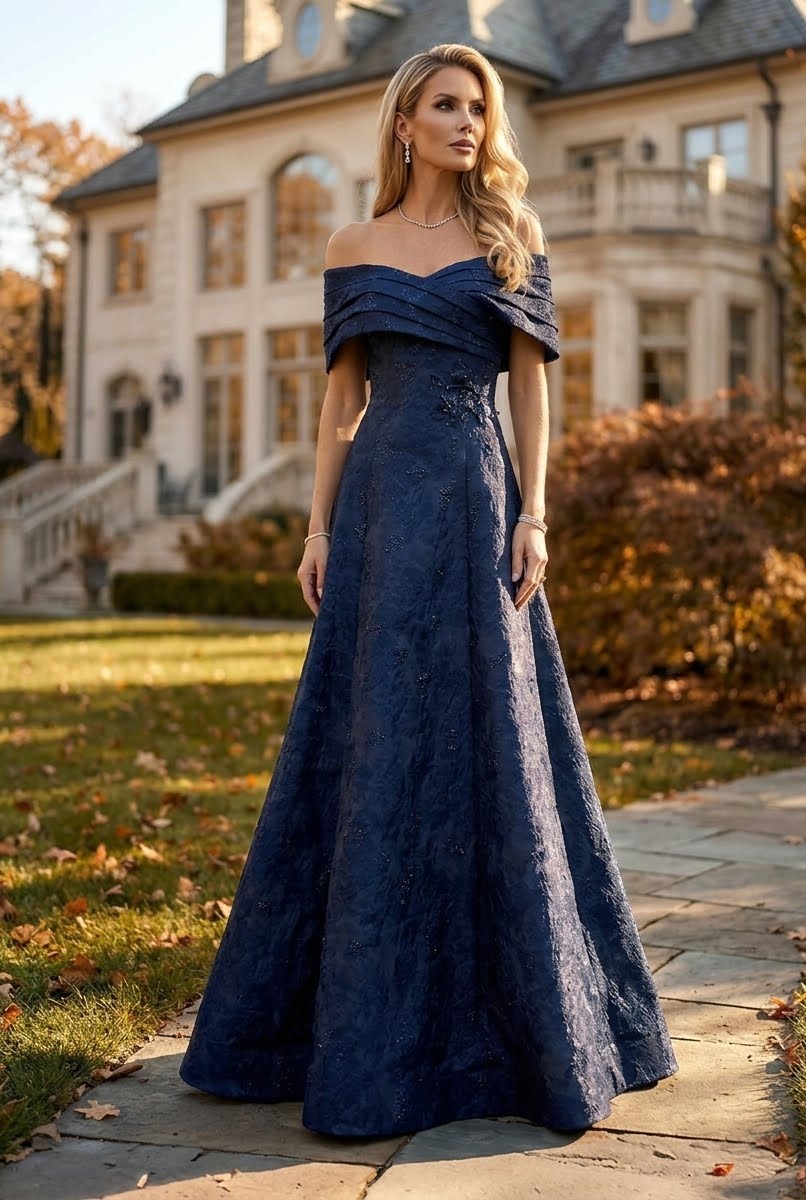vestidos para damas color azul rey