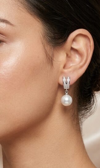ARETE CON PEDRERIA Y PERLA